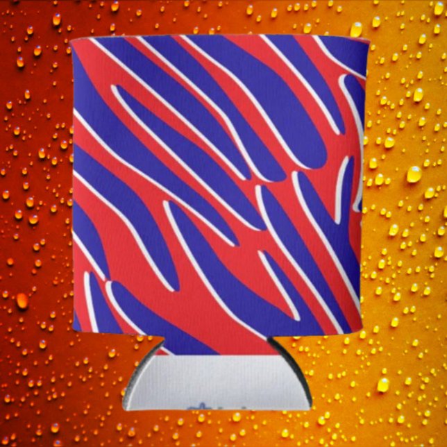 Rafraîchisseur Pour Canette Red, White & Bold | Tiger Stripe Beverage Cooler (Créateur téléchargé)