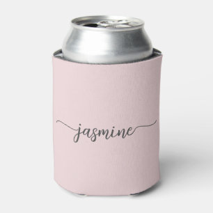 Rafraîchisseur Pour Canette Refroidisseur de canette à monogramme rose simple 