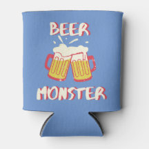 Refroidisseur de canette Beer Monster | Fond bleu