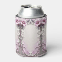 Refroidisseur de canette floral rose