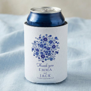 Rafraîchisseur Pour Canette Remerciement de mariage floral chinoiserie bleu po