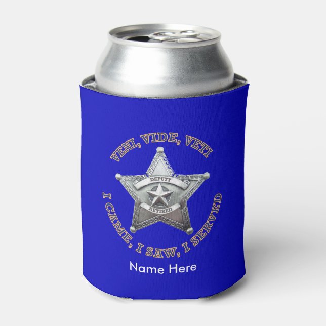 Rafraîchisseur Pour Canette Retraité adjoint Sheriff Shield Custom Can Cooler (Can devant)