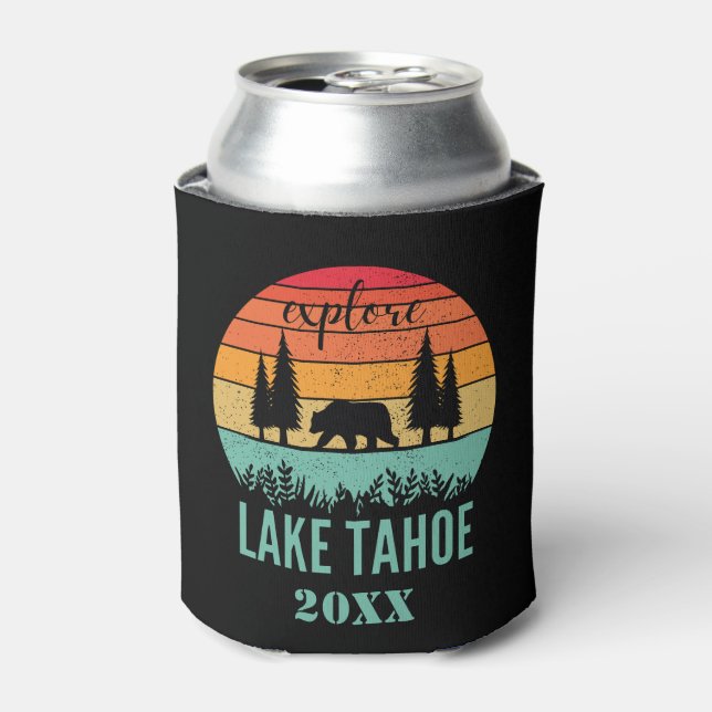Rafraîchisseur Pour Canette Retro Lake Tahoe California Souvenir personnalisé (Can devant)
