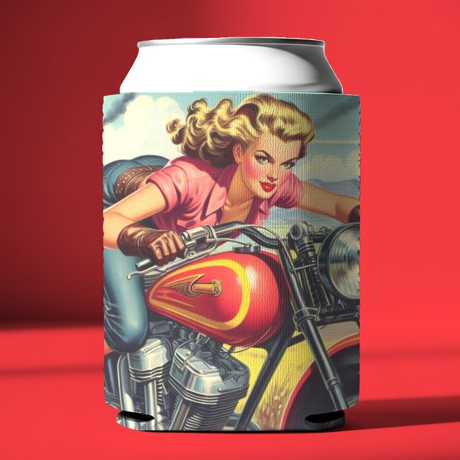 Rafraîchisseur Pour Canette Retro Motorcicle Pin up (Créateur téléchargé)