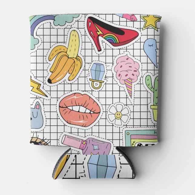 Rafraîchisseur Pour Canette Retro Pop Art : Collection Badge (Devant)