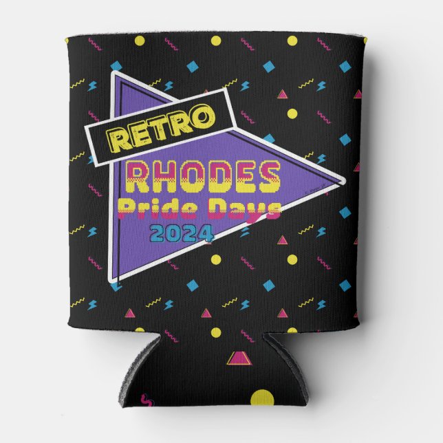 Rafraîchisseur Pour Canette Retro Rhodes Pride Days 2024 peut refroidir (Devant)