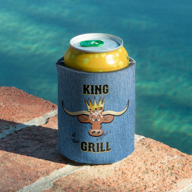 Rafraîchisseur Pour Canette Roi Du Grill - Longhorn Steer Peut Rafraîchir (Piscine in situ)