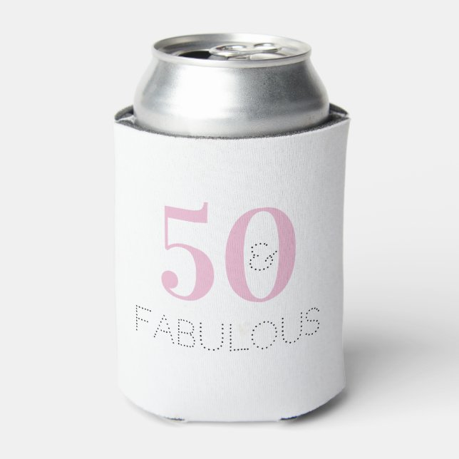 Rafraîchisseur Pour Canette Rose 50 et Fabulous Chic Anniversaire (Can devant)
