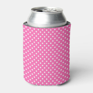 Rafraîchisseur Pour Canette Rose chaud #2 et Motif Pois blanc