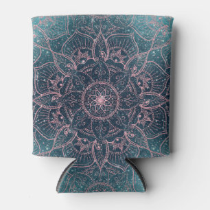 Rafraîchisseur Pour Canette Rose élégant Gold Mandala Blue Nebula Stars