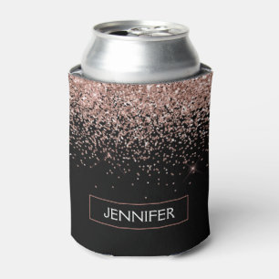 Rafraîchisseur Pour Canette Rose Gold Blush Parties scintillant rose Monogramm