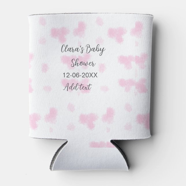 Rafraîchisseur Pour Canette Rose mignon baby shower aquarelle moderne dat (Devant)