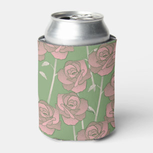 Rafraîchisseur Pour Canette Rose rose verte Retro Y2K les années 70 Motif de f