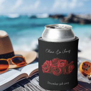 Rafraîchisseur Pour Canette Roses rouges Noir blanc