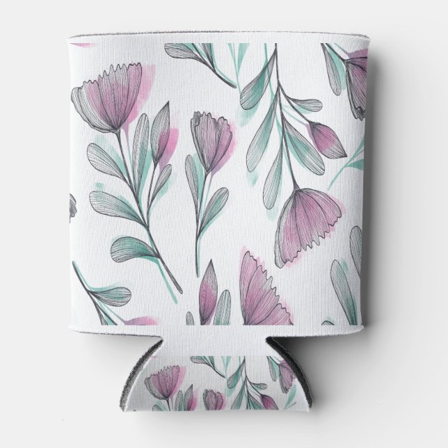 Rafraîchisseur Pour Canette Roses violets (Devant)