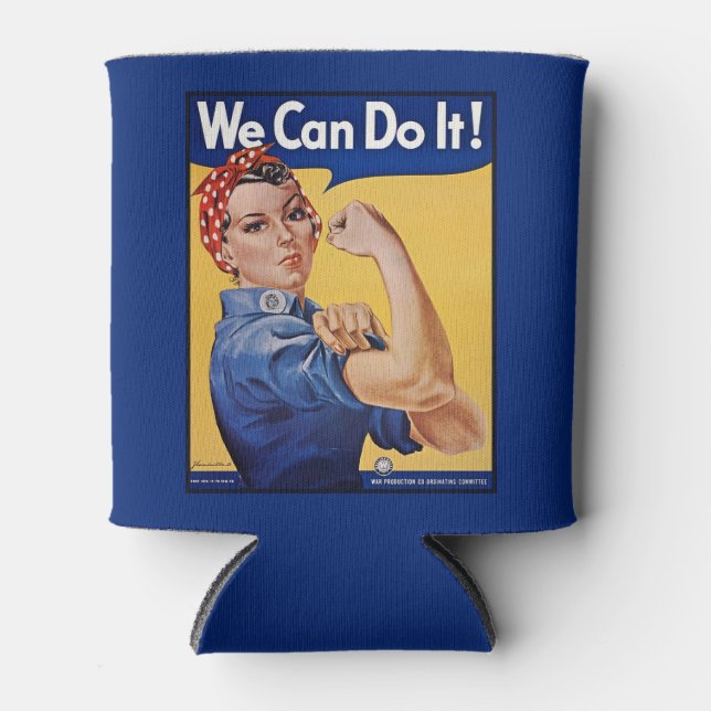 Rafraîchisseur Pour Canette Rosie le Riveter : Une femme forte pour l'autonomi (Devant)