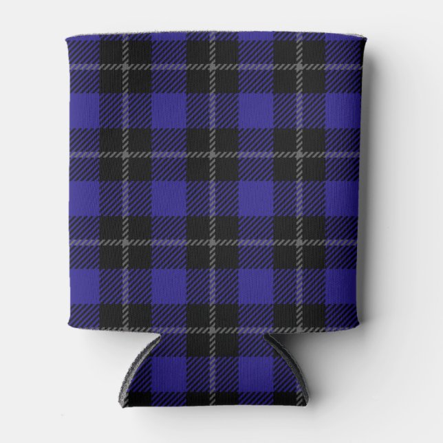 Rafraîchisseur Pour Canette Royal Blue Black Plaid (Devant)