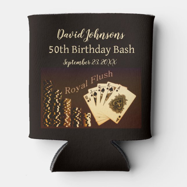 Rafraîchisseur Pour Canette Royal Flush Poker Thématique Can Cooler Party Favo (Devant)