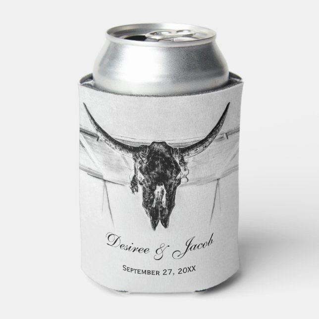 Rafraîchisseur Pour Canette Russe Blanc Noir Vache Occidental Mariage crâne (Can devant)
