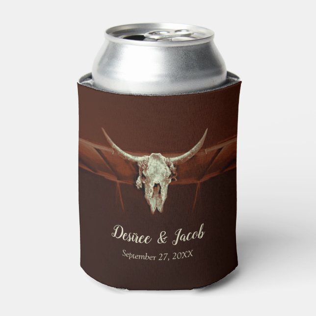 Rafraîchisseur Pour Canette Russe Mariage Brown Western Bull Skull Pays (Can devant)