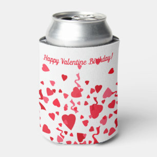 Rafraîchisseur Pour Canette Saint-Valentin Coeurs de Confetti Rouge