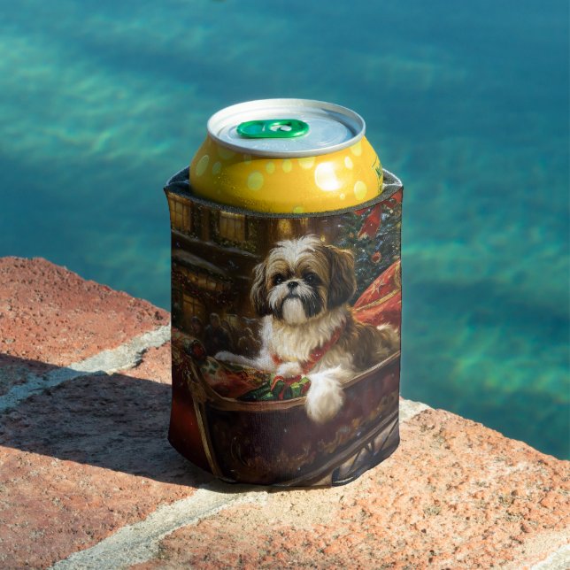 Rafraîchisseur Pour Canette Saison de Noël Shih Tzu (Piscine in situ)