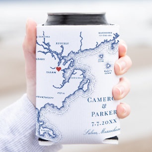 Rafraîchisseur Pour Canette Salem MA Carte Elégante Marine Blue Wedding Favori