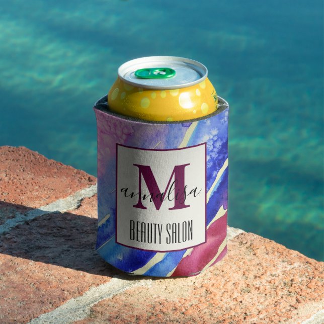 Rafraîchisseur Pour Canette Salon de beauté bleu rose Abstrait (Piscine in situ)