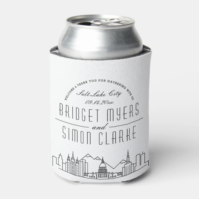 Rafraîchisseur Pour Canette Salt Lake City Stylisé | Mariage peut refroidir (Can devant)