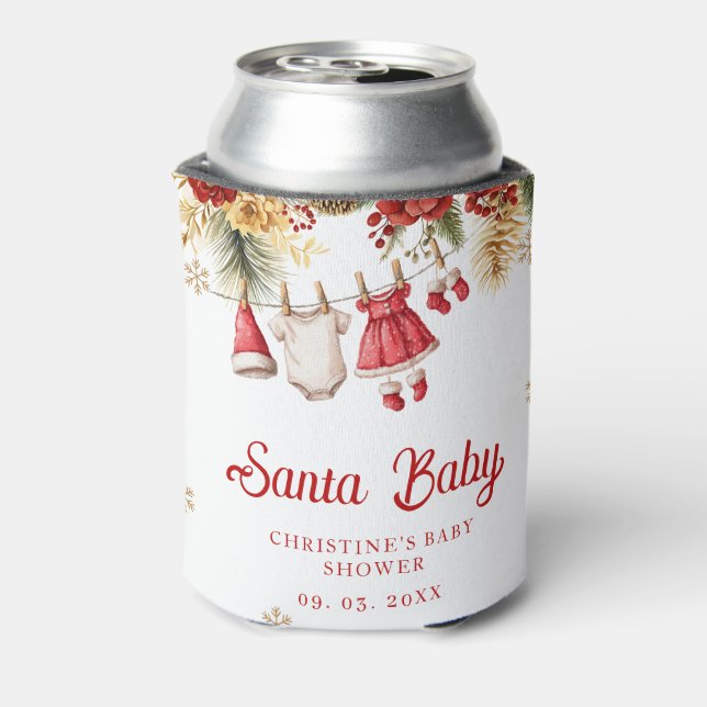Rafraîchisseur Pour Canette Santa Baby Holiday Winter Christmas Baby Shower (Can Dos)