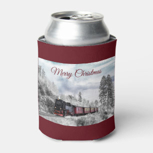 Rafraîchisseur Pour Canette Scène de Noël d'hiver du train vintage