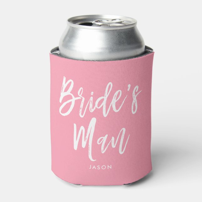 Rafraîchisseur Pour Canette Script Man de la mariée Pink personnalisable (Can devant)