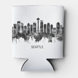 Rafraîchisseur Pour Canette Seattle Washington Skyline BW