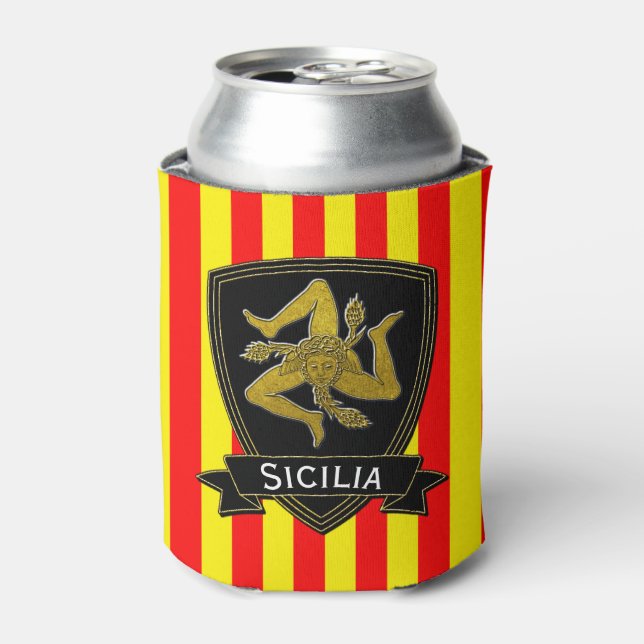 Rafraîchisseur Pour Canette Sicilienne Trinacria Stripe (Can devant)