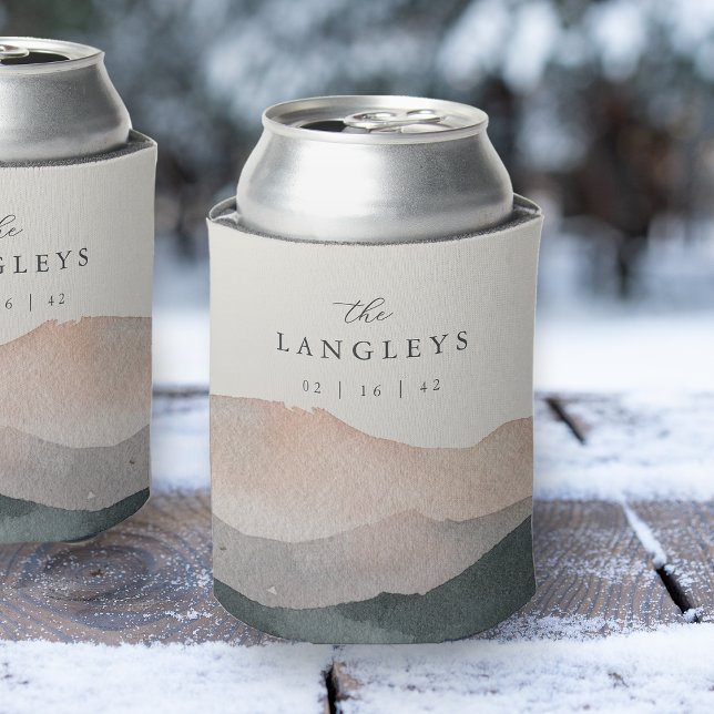 Rafraîchisseur Pour Canette Sierra Dusk | Desert Mountain Sunset Wedding Favor (Créateur téléchargé)