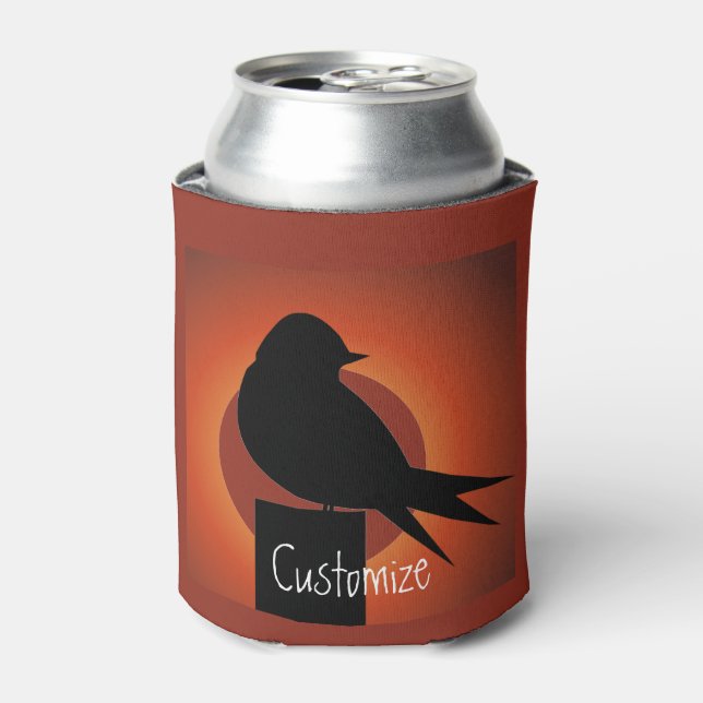 Rafraîchisseur Pour Canette Silhouette d'oiseau noir Sun Thunder_Cove (Can devant)