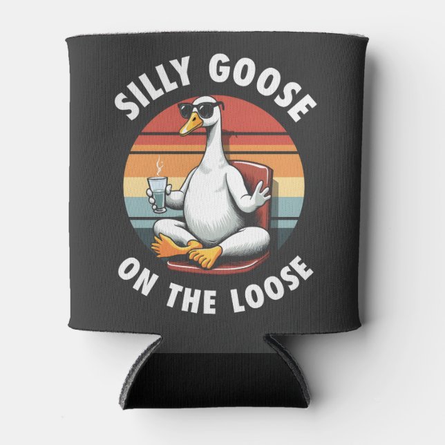 Rafraîchisseur Pour Canette Silly Goose sur Loose Meditation Yoga Retro (Devant)