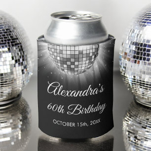 Rafraîchisseur Pour Canette Silver 60th Birthday Party 70's Disco Ball
