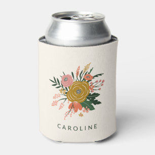 Rafraîchisseur Pour Canette Simple Fleur Botanique Minimaliste Personnalisée
