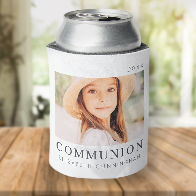 Rafraîchisseur Pour Canette Simple Modern Chic Custom First Communion Photo (Créateur téléchargé)