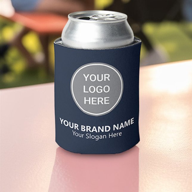 Rafraîchisseur Pour Canette Simple Navy Blue Custom Logo promotionnel (Créateur téléchargé)