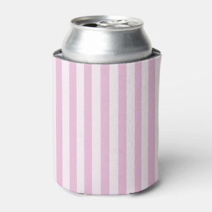 Rafraîchisseur Pour Canette Simple rose blanc strié lignes verticales Fun Gir