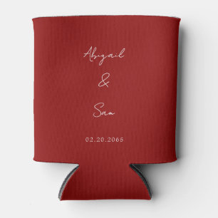 Rafraîchisseur Pour Canette Simple Rouge Script mariage Favoriser