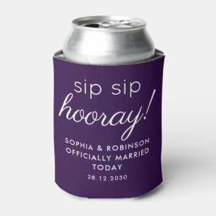 Rafraîchisseur Pour Canette Sip Sip Hooray Mariage Favoriser Royal Purple Funn