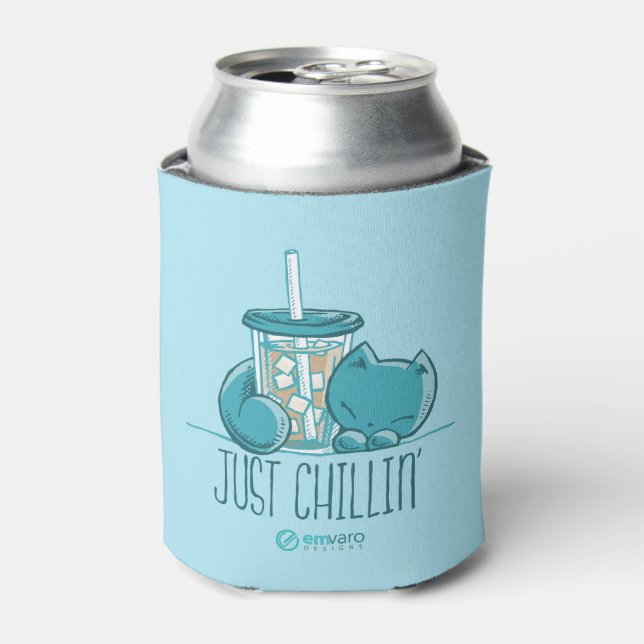 Rafraîchisseur Pour Canette Skribbles : Juste chillin' (bleu) (Can devant)