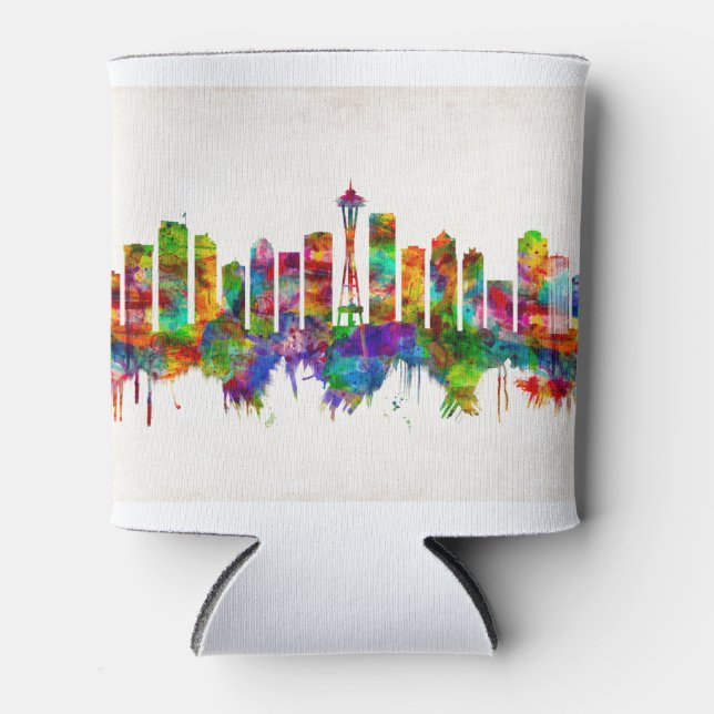 Rafraîchisseur Pour Canette Skyline de Seattle (Devant)