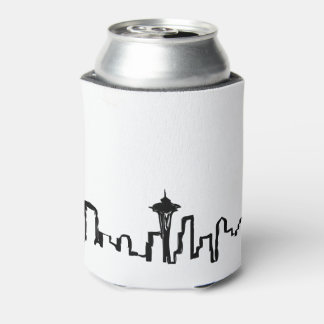 Rafraîchisseur Pour Canette skyline de seattle à encre noire
