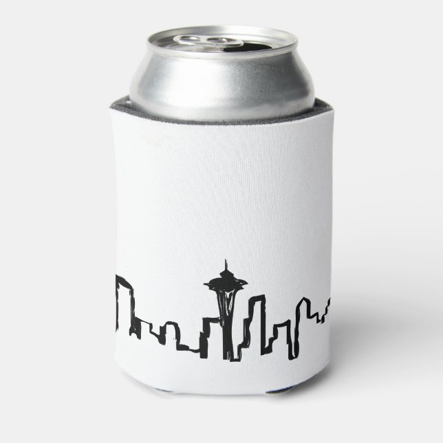 Rafraîchisseur Pour Canette skyline de seattle à encre noire (Can Dos)