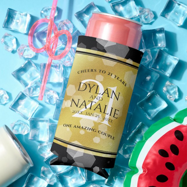 Rafraîchisseur Pour Canette Slim 21ème anniversaire de Mariage en laiton (Été in situ)