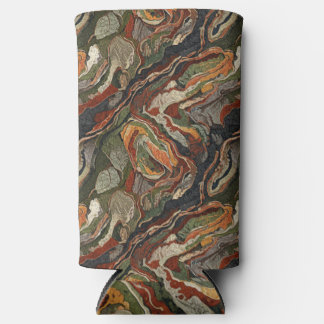 Rafraîchisseur Pour Canette Slim Abstract Earth Tone Swirl Pattern